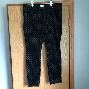Black Polka Dot Corduroy Pants
